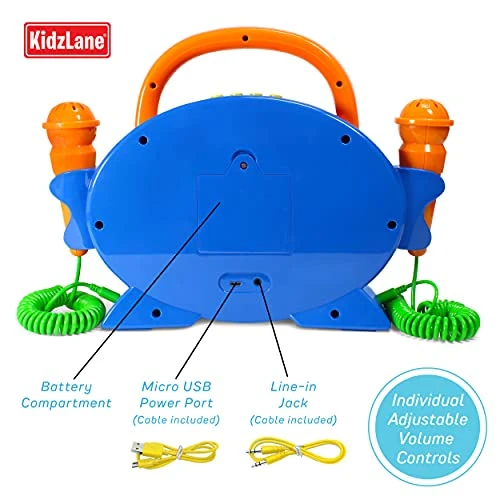 Kidzlane Karaoke Machine For Kids With 2 Microphones | Kids Music Player With 100 Pre-Loaded Songs & Bluetooth, Aux Connection | Singing Machine Karaoke For Toddler With Record & Playback 8 Kidzlane Karaoke Machine For Kids With 2 Microphones | Kids Music Player With 100 Pre-Loaded Songs & Bluetooth, Aux Connection | Singing Machine Karaoke For Toddler With Record & Playback - Image 6