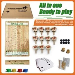 Horse Racing Oak Board Game, Come With Instructions & 11 Durable Horses Dice & Cards & Chips For Adult Family Party Man Cave Game Brain Teaser Gamble Game Chess All Ages (Standard Size) -Folkmanis Toys Shop 51fqKplQqPL