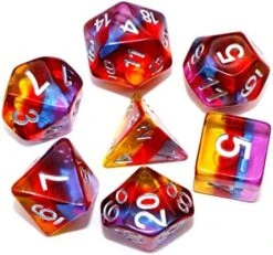 7PCS Polyhedral DND Dice, D&D Dice Set Translucent Tricolour Resin Dice With 3 Overlays For Role Playing Dice Games As DND RPG MTG Table Games (White Violet Blue) -Folkmanis Toys Shop 51ft6d6MmgL. AC