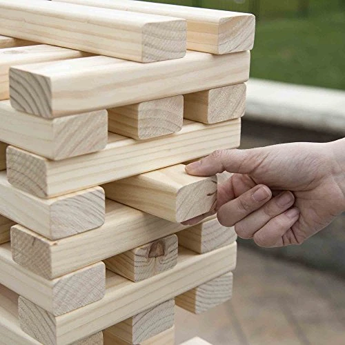 TMG 54pc Giant Natural Wood Block Balance Stacking Game 5 TMG 54pc Giant Natural Wood Block Balance Stacking Game - Image 3