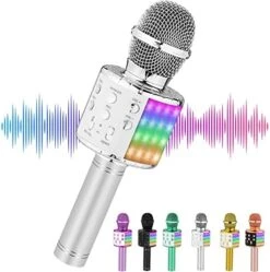 Niskite Wireless Karaoke Microphone For Kids, Gifts For 6 7 8 9 Year Old Girls, Girl Toys Age 4-12,Birthday Presents For 5 6 Year Old Children Blue -Folkmanis Toys Shop 51g1qxz lcL. AC