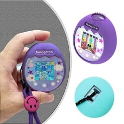 JCHPINE Hard Carrying Case And Silicone Cover Compatible With Tamagotchi Pix Interactive Virtual Pet Game Machine, Screen Film Protector For Tamagotchi Pix Accessories (Purple) 17 JCHPINE Hard Carrying Case And Silicone Cover Compatible With Tamagotchi Pix Interactive Virtual Pet Game Machine, Screen Film Protector For Tamagotchi Pix Accessories (Purple) -Folkmanis Toys Shop 51gAWW8RUQL