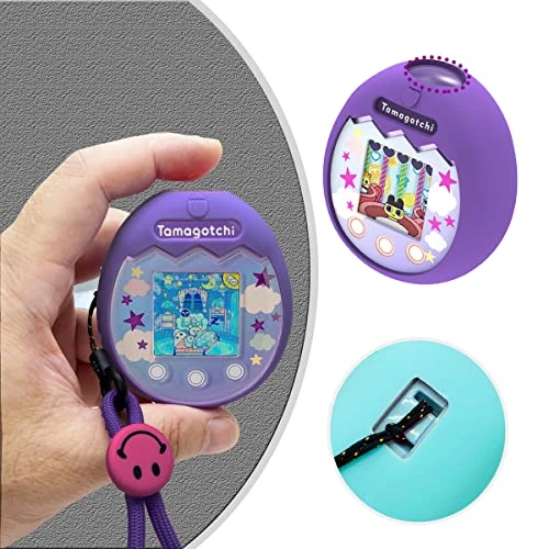 JCHPINE Hard Carrying Case And Silicone Cover Compatible With Tamagotchi Pix Interactive Virtual Pet Game Machine, Screen Film Protector For Tamagotchi Pix Accessories (Purple) 7 JCHPINE Hard Carrying Case And Silicone Cover Compatible With Tamagotchi Pix Interactive Virtual Pet Game Machine, Screen Film Protector For Tamagotchi Pix Accessories (Purple) - Image 5