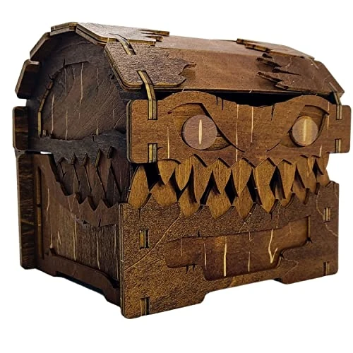 Mimic Chest For Dungeons And Dragons Tower With Tray Wood Laser Etched Cthulhu Portable And Collapsible Dice Roller Perfect For Board Game And Tabletop RPG 4 Mimic Chest For Dungeons And Dragons Tower With Tray Wood Laser Etched Cthulhu Portable And Collapsible Dice Roller Perfect For Board Game And Tabletop RPG - Image 2
