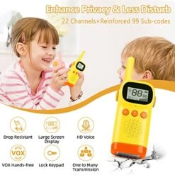 ODUFO Walkie Talkies For Kids 22 Channels 2 Way Radio Toy Gift For 3-12 Year Old Boys Girls 3Km Long Range For Outdoor Activities Games Cycling Hiking Camping (Pink+Yellow) -Folkmanis Toys Shop 51gBWPxPnXL