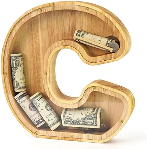 WOOD CITY Letter Piggy Bank For Adults Boys Girls Kids, Wooden 9 Inch Large Personalized Bills And Coins Bank Money Box, Customized Name DIY Creative Gift For Real-Money, Alphabet Decorations (B) 9 WOOD CITY Letter Piggy Bank For Adults Boys Girls Kids, Wooden 9 Inch Large Personalized Bills And Coins Bank Money Box, Customized Name DIY Creative Gift For Real-Money, Alphabet Decorations (B) - Image 7