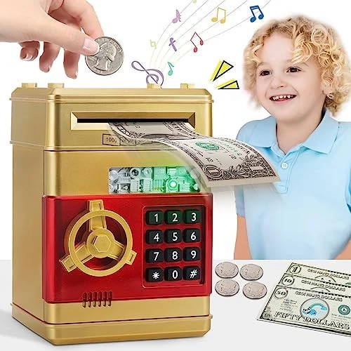 MAGIBX Piggy Bank For Boys Toys Age 6-8, Cash Coin Can ATM Bank Toys For 6 7 8 Year Old Boy Birthday Gifts, Electronic Money Saving Box For Kids 5-7 With Password Code Lock For Boys Age 8-10-12, Black 10 MAGIBX Piggy Bank For Boys Toys Age 6-8, Cash Coin Can ATM Bank Toys For 6 7 8 Year Old Boy Birthday Gifts, Electronic Money Saving Box For Kids 5-7 With Password Code Lock For Boys Age 8-10-12, Black - Image 8