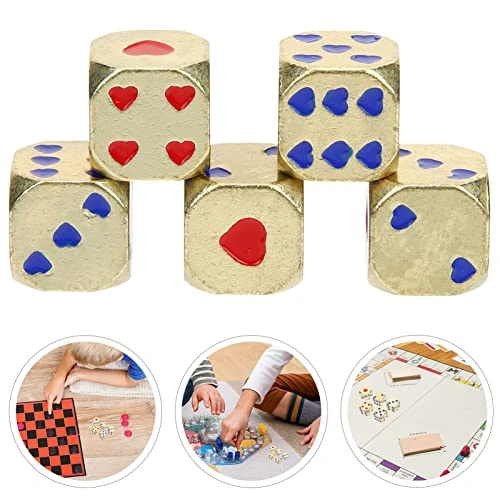 Zerodeko 5Pcs Metal Dice Set, D6 Dice Love Heart Dice Toys Colorful Dice Table Board Game Dice Role Game Props Math Learning Supplies Party Game Favors For Valentine, Bar, KTV (2) 5 Zerodeko 5Pcs Metal Dice Set, D6 Dice Love Heart Dice Toys Colorful Dice Table Board Game Dice Role Game Props Math Learning Supplies Party Game Favors For Valentine, Bar, KTV (2) - Image 3