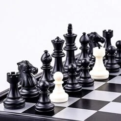 Chess ZCQS Chess Set 9.8 X9.8 Inches 3 In 1 Magnetic Travel Chess Set Checkers Toys Gift Chess Boards Game Set Backgammon Set With Folding Chess Board Educational Toys For Kids And Adults