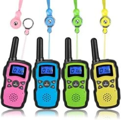 Wishouse Walkie Talkies For Kids 4 Pack,Family Walky Talky Adults Childrens Radio Long Range,Outdoor Camping Fun Toys Birthday Present Xmas Gifts For 3 4 5 6 7 8 9 10 Year Old Girls Boys (No Battery) -Folkmanis Toys Shop 51gSQJf6GqL. AC