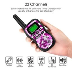 Huaker Kids Walkie Talkies,3 Pack 22 Channels 2 Way Radio Toy With Flashlight And LCD Screen,3 Miles Range Walkie Talkies For Kids Outside Adventures, Camping, Hiking -Folkmanis Toys Shop 51gUKm1bTdL
