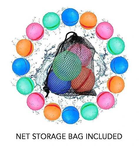 Water Balloon Balls, 20 Pcs Reusable, No Latex, Splash Bomb With Net Mesh Bag, Magnetic Sealing Water Ball Bomb For Kids Adults Outdoor Activities Water Games Toy Summer Fun Party Supplies 20 Pcs 4 Water Balloon Balls, 20 Pcs Reusable, No Latex, Splash Bomb With Net Mesh Bag, Magnetic Sealing Water Ball Bomb For Kids Adults Outdoor Activities Water Games Toy Summer Fun Party Supplies 20 Pcs - Image 2