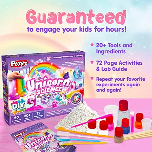 Playz Unicorn Slime & Crystals Science Kit Gift For Girls & Boys With 50+ STEM Experiments To Make Glow In The Dark Unicorn Poop, Snot, Fluffy Slime, Crystals, Putty, Arts & Crafts For Kids Age 8-12 5 Playz Unicorn Slime & Crystals Science Kit Gift For Girls & Boys With 50+ STEM Experiments To Make Glow In The Dark Unicorn Poop, Snot, Fluffy Slime, Crystals, Putty, Arts & Crafts For Kids Age 8-12 - Image 3