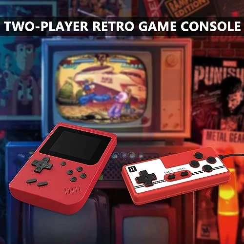 Portable Game Console Handheld Game Console For Kids Adults Buit-in 400 Classic Retro Video Games With Wired Handle Support Connect To TV-B 4 Portable Game Console Handheld Game Console For Kids Adults Buit-in 400 Classic Retro Video Games With Wired Handle Support Connect To TV-B - Image 2