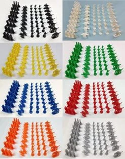 Napoleonic & Civil War Military Miniatures (Set Of Eight Colors): Plastic Toy Soldiers Set: Infantry, Cavalry, Artillery, Ships