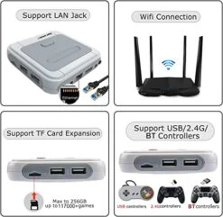 Kinhank Super Console X Retro Video Game Console Built In 95,000+ Classic Games,Emulator Console For 4K TV Support HD Output, Up To 5 Players,LAN/WiFi,Gifts For Men Who Have Everything,2 Gamepads 13 Kinhank Super Console X Retro Video Game Console Built In 95,000+ Classic Games,Emulator Console For 4K TV Support HD Output, Up To 5 Players,LAN/WiFi,Gifts For Men Who Have Everything,2 Gamepads -Folkmanis Toys Shop 51gg3qfQflL