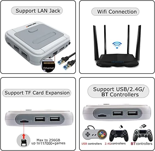 Kinhank Super Console X Retro Video Game Console Built In 95,000+ Classic Games,Emulator Console For 4K TV Support HD Output, Up To 5 Players,LAN/WiFi,Gifts For Men Who Have Everything,2 Gamepads 4 Kinhank Super Console X Retro Video Game Console Built In 95,000+ Classic Games,Emulator Console For 4K TV Support HD Output, Up To 5 Players,LAN/WiFi,Gifts For Men Who Have Everything,2 Gamepads - Image 2