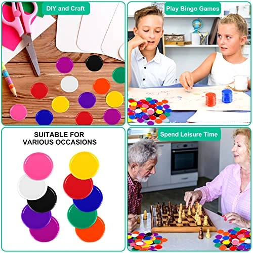 Coopay 500 Pieces Plastic Learning Counters Disks Bingo Chip 10 Colors Counting Discs Markers For Math Practice And Poker Chips Game Tokens Kids Reward, 1 Inch (10 Colors) 6 Coopay 500 Pieces Plastic Learning Counters Disks Bingo Chip 10 Colors Counting Discs Markers For Math Practice And Poker Chips Game Tokens Kids Reward, 1 Inch (10 Colors) - Image 4