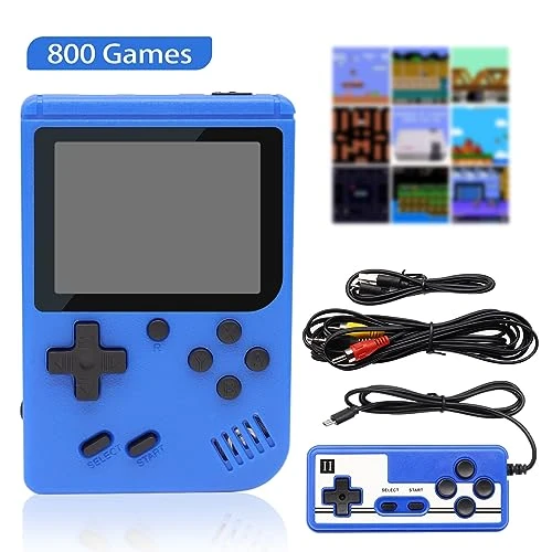 LARSEBEI Handheld Game Console, 3.0-Inch Portable Video Game Console For Kids With 800 Classical FC Games,Supports Two Players And Connects To TV ,1020mAh Rechargeable Battery(Blue) 3 LARSEBEI Handheld Game Console, 3.0-Inch Portable Video Game Console For Kids With 800 Classical FC Games,Supports Two Players And Connects To TV ,1020mAh Rechargeable Battery(Blue)