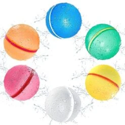 Justhrow Reusable Water Balloons Quick Fill - Refillable Magnetic Self-sealing Splash Bombs Water Balls, Latex Free Silicone Water Balloon For Kids & Adults, Toys For Pool Beach Water Fight Games