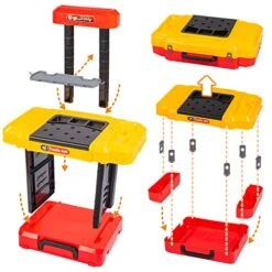 Kids Tool Bench With Electric Drill Toddler Workbench Tools Set For Kids Pretend Play Learning Toy Tool Set, Indoor & Outdoor Toys For 2 Year Old Boys Gift -Folkmanis Toys Shop 51gviERej8L