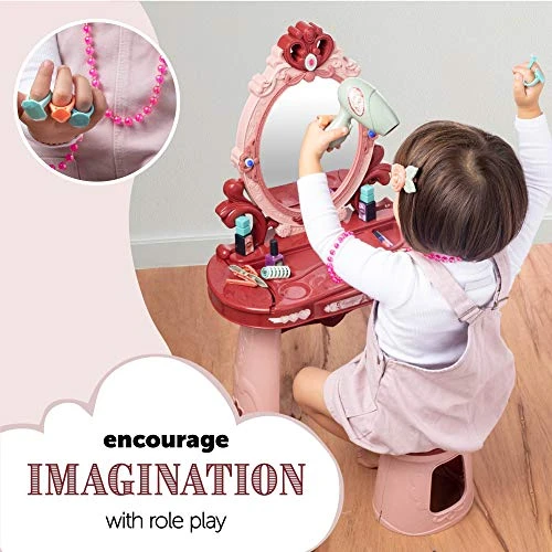 Vanity For Little Girls | Kids Makeup Vanity | Play Vanity Sets For Girls | Toddler Makeup Vanity | Vanity Set For Little Girls | Makeup Table For Girls | Girls Play Vanity For 3, 4, & 5 Year Old 6 Vanity For Little Girls | Kids Makeup Vanity | Play Vanity Sets For Girls | Toddler Makeup Vanity | Vanity Set For Little Girls | Makeup Table For Girls | Girls Play Vanity For 3, 4, & 5 Year Old - Image 4