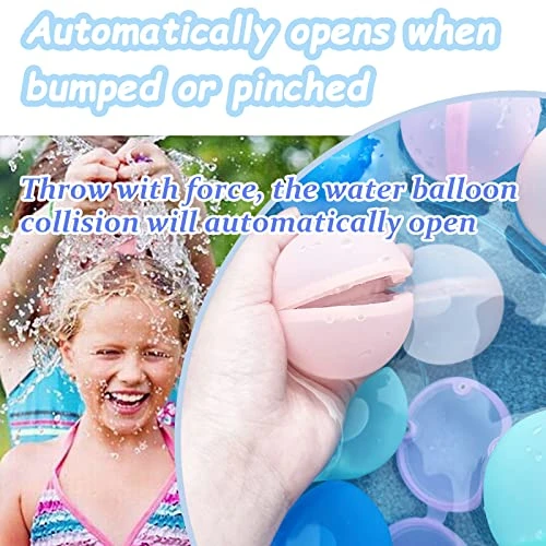 Reusable Water Balloons, 24 PCS Water Balloons, Water Balloons Quick Fill, Silicone Water Balloons, Used For Water Fight Game, Summer Fun Party Toys 7 Reusable Water Balloons, 24 PCS Water Balloons, Water Balloons Quick Fill, Silicone Water Balloons, Used For Water Fight Game, Summer Fun Party Toys - Image 5