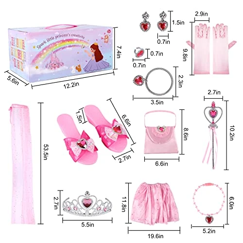 Princess Dress Up Shoes And Jewelry Boutique, Princess Role Play Set Incl Cloak,Color Skirts,Shoes,Crowns,Bags, Princess Accessories, Gifts Toys For Age 3 4 5 6 Years Old Girls Toddlers 7 Princess Dress Up Shoes And Jewelry Boutique, Princess Role Play Set Incl Cloak,Color Skirts,Shoes,Crowns,Bags, Princess Accessories, Gifts Toys For Age 3 4 5 6 Years Old Girls Toddlers - Image 5