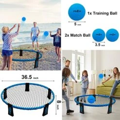 PlayZap Roundnet Ball Beach Ball Game Set Outdoor Indoor Team Sports Ball Game Backyard Lawn Kids Teenager Adult Gift For Friends Family Orange -Folkmanis Toys Shop 51h4uGgAG4L