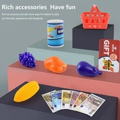 GENERIC Toy With Scanner-Red Toddler Toy With Real Calculator, Game , Credit Card Reader 24 X 26 X 8 Cm (Multicolor, One Size) -Folkmanis Toys Shop 51h7LtE7AkL