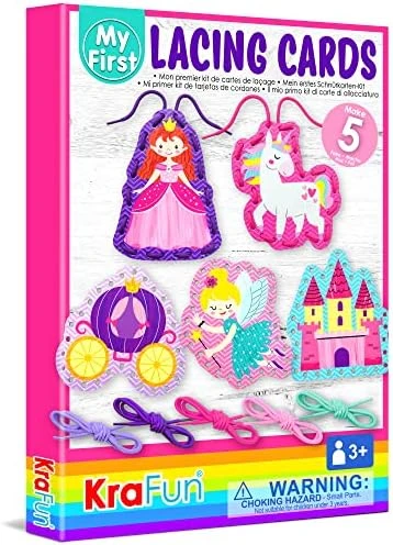 KRAFUN Beginner Unicorn My First Lacing Card Kit For Kids Arts & Crafts, 10 Easy Princess, Mermaid, Lacing Projects, Toddlers Lace Project, Fine Motor Preschool Skills Toys 10 KRAFUN Beginner Unicorn My First Lacing Card Kit For Kids Arts & Crafts, 10 Easy Princess, Mermaid, Lacing Projects, Toddlers Lace Project, Fine Motor Preschool Skills Toys - Image 8
