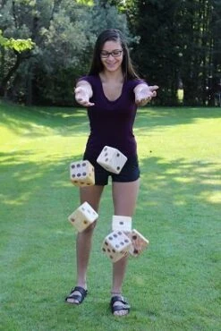 Bolaball Giant Dice Back Yard Games | Jumbo Outdoor Lawn Dice Set For Adults And Family With 6 Dice, 1 Large Carry Bag, And Instruction Sheet With Rules And Game Ideas | Play 20+ Games! -Folkmanis Toys Shop 51hDeLPX8NL