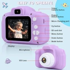 Kids Camera For Boys And Girls Digital Video Camera For Kids Toy Gift Toddler HD Digital Video Cameras Birthday Gift For Age 3 4 5 6 7 8 9 With 1080P HD 2 Inch Screen And 32GB Card -Folkmanis Toys Shop 51hF8XuExnL