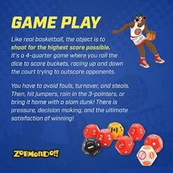 Zobmondo!! GoHoops Basketball Dice Game, Play Basketball Anywhere With Fun, Portable Custom Dice Set For Adults And Kids Ages 6+ -Folkmanis Toys Shop 51hTQkBbiIS