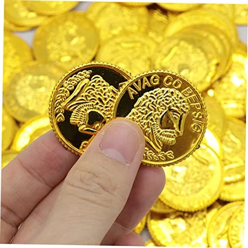 Alasum 200pcs Pirate Gold Coin Vintage Pirate Accessories Metal Coins Gold Treasure Coins Plastic Game Coins Golden Game Coins Funny Game Coins Simulation Gold Coins Photo Prop 5 Alasum 200pcs Pirate Gold Coin Vintage Pirate Accessories Metal Coins Gold Treasure Coins Plastic Game Coins Golden Game Coins Funny Game Coins Simulation Gold Coins Photo Prop - Image 3