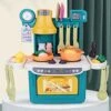 Kitchen Play Set With Accessories- Mini Kitchen Set With Realistic Light Sound - Indoor Games Kitchen Cooking Playset - Toys Gift For Toddlers Children & Girls (Green) -Folkmanis Toys Shop 51hYTquPKsL