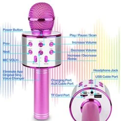 Ranphykx Bluetooth Karaoke Wireless Microphone For Kids, Hottest Birthday Presents Toys For 9 10 11 12 Years Old Boys Girl (Hot Pink) -Folkmanis Toys Shop 51hbMOybYCL