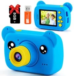 AILEHO Blue Kids Camera,Best Birthday Gifts And Christmas Toys For Boys Age 3 4 5 6 7 8 9, 2" Screen 1080p Children Digital Camera Allows Children To Retain Colorful Memorie,Complimentary 8G SD Card