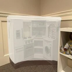 XCZ Toy Kitchen Cover, Wooden Corner Play Kitchen Cover Is Water And Dust Resistant And Fits KidKraft Ultimate Corner Wooden Play Kitchen (Cover Only) 44" L X 33" W X 37" H -Folkmanis Toys Shop 51hmRBTPtdL