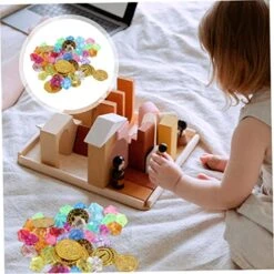 TOYANDONA Gold Coin Props Childrens Toy Cosplay Accessories Pirate Toy Pirate Jewels Gems Pirate Coins And Gems Pirate Gemstones Game Gold Coins Golden Coins Pirate Party Supplies 300pcs -Folkmanis Toys Shop 51holWUMWaL