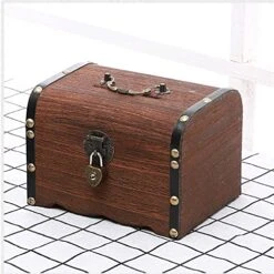 Piggy Bank For Boys Girls Kids Saving Pot Vintage Kids With Lock Desktop Piggy Bank Home Decor Toy Free Standing Gifts Solid Wood Storage Money Box Piggy Banks Furniture Games