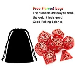 Metal Dice Set D&D, Dungeons And Dragons DND Dice Set, Retro Number Rainbow Unique Polyhedron Game Metal Dice Set -Folkmanis Toys Shop 51i70iDACML