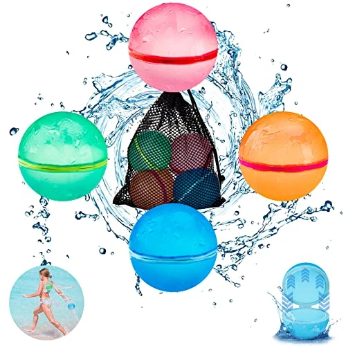 SOPPYCID Summmer Water Toys For Kids, 4 PCS Reusable Easy Fill Water Balloons, Latex Free Material Splash Bombs For Kids Supply Activities Water Flight Games, Self Sealing Silicone Outdoor Toys 3 SOPPYCID Summmer Water Toys For Kids, 4 PCS Reusable Easy Fill Water Balloons, Latex Free Material Splash Bombs For Kids Supply Activities Water Flight Games, Self Sealing Silicone Outdoor Toys