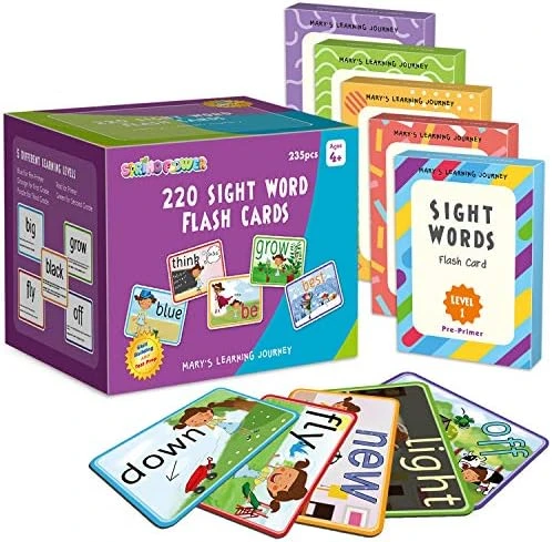 Springflower 600 Sight Words, Dolch & Fry High Frequency Sight Word Flash Cards For Kindergarten Homeschool Supplies Games For Kids Pre-K, Kindergarten, 1st, 2nd, 3rd Grade 9 Springflower 600 Sight Words, Dolch & Fry High Frequency Sight Word Flash Cards For Kindergarten Homeschool Supplies Games For Kids Pre-K, Kindergarten, 1st, 2nd, 3rd Grade - Image 7