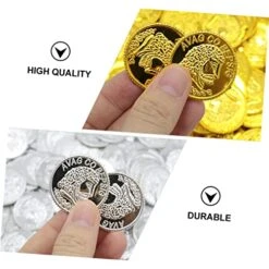 GANAZONO 200pcs Christmas Coins Pirate Toys Plastic Coins Commemorative Coin Feng Shui Coins Coin Toy Game Props Plastic Private Playset Pirate Coins Apparel Photo Plastic Coin Pirate Toy 11 GANAZONO 200pcs Christmas Coins Pirate Toys Plastic Coins Commemorative Coin Feng Shui Coins Coin Toy Game Props Plastic Private Playset Pirate Coins Apparel Photo Plastic Coin Pirate Toy -Folkmanis Toys Shop 51iJxdylXGL