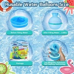 GENERIC 12 Reusable Water Splash Bombs, For Kids| Kids Outdoor Toys | Happy Water Bombs | Quick Self-Sealing ECO Friendly Water Toys For Kids & Adults | Outdoor Activities Water Games Fun For ALL (12pcs) -Folkmanis Toys Shop 51iMDz8d6RL