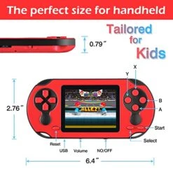TaddToy 16 Bit Handheld Game Console For Kids Adults, 3.0'' Large Screen Preloaded 230 HD Classic Retro Video Games With USB Rechargeable Battery & 3 Game Cartridges For Birthday Gift For Kids 4-12 -Folkmanis Toys Shop 51iNmhqcL7L