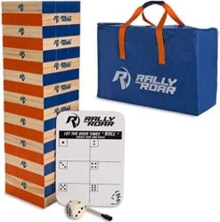 Rally And Roar Giant Towering Timbers Stacking Game Set - 2 To 5ft Tall, Wood Blocks And Carry Bag -Folkmanis Toys Shop 51iUOAcT2jL. AC