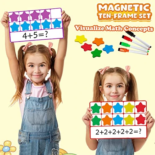 Magnetic Ten-Frame Set, Math Manipulative For Elementary, Math Counter Games For Kids Kindergarten, Montessori Number Blocks Toy For Kids, Kindergarten Classroom Must Haves 3 4 5 Year Old 5 Magnetic Ten-Frame Set, Math Manipulative For Elementary, Math Counter Games For Kids Kindergarten, Montessori Number Blocks Toy For Kids, Kindergarten Classroom Must Haves 3 4 5 Year Old - Image 3
