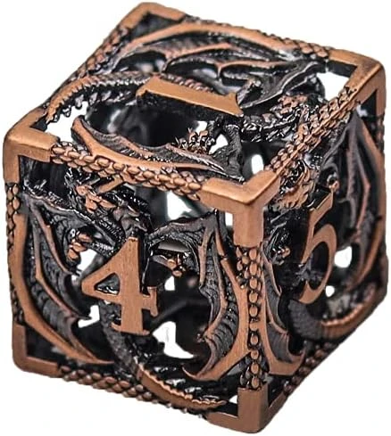 Metal Dragon DND Dice Set,Copper Material D&D Style Dice For Medieval Fantasy RPG,7 Dies With Tin Box,Silver Dragon 9 Metal Dragon DND Dice Set,Copper Material D&D Style Dice For Medieval Fantasy RPG,7 Dies With Tin Box,Silver Dragon - Image 7
